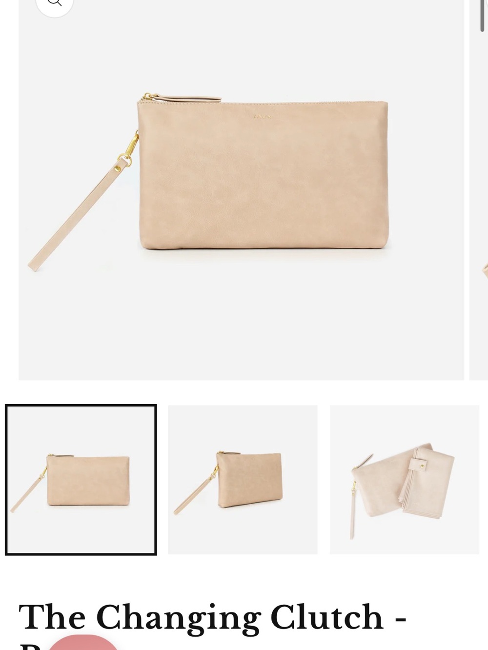 Fawn Design Pink Changing Pad Clutch Set